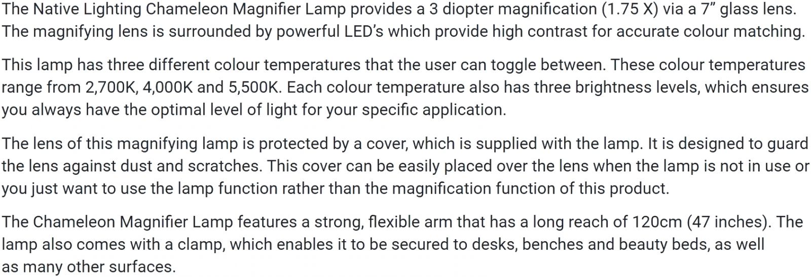 זכוכית מגדלת שולחנית NATIVE LIGHTING CHAMELEON N4234 TEXT